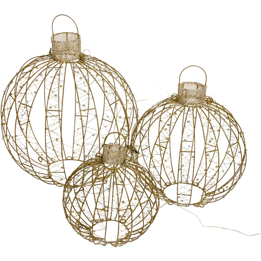 Set of 3 LED Baubles Image 4