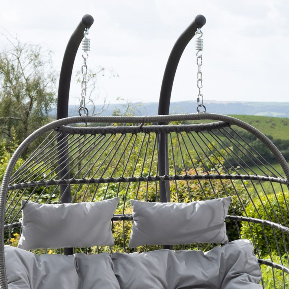 Artemis Home Haversham 2 Seater Light Grey Swing Chair Image 3