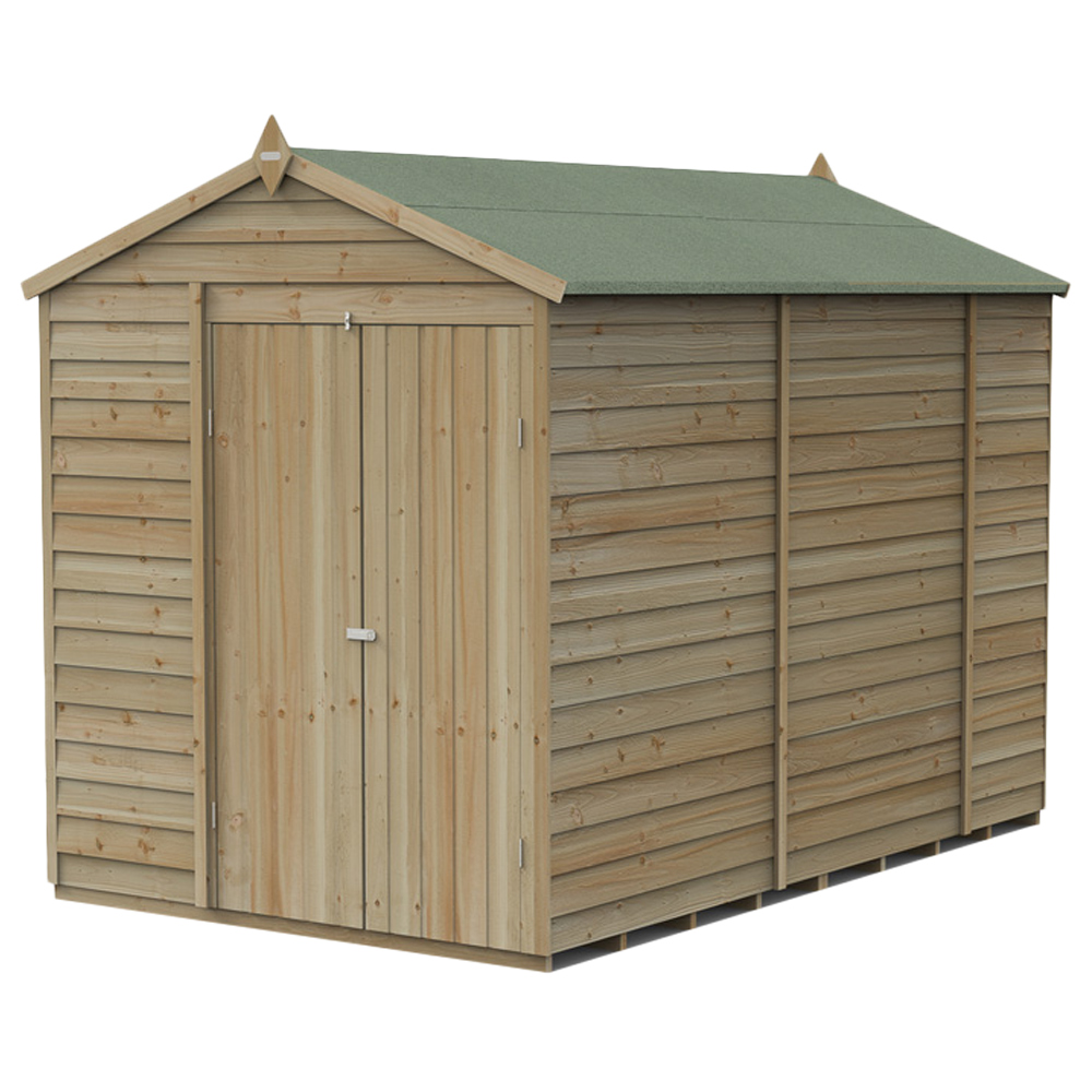 Forest Garden 4LIFE 6 x 10ft Double Door Apex Shed Image 1