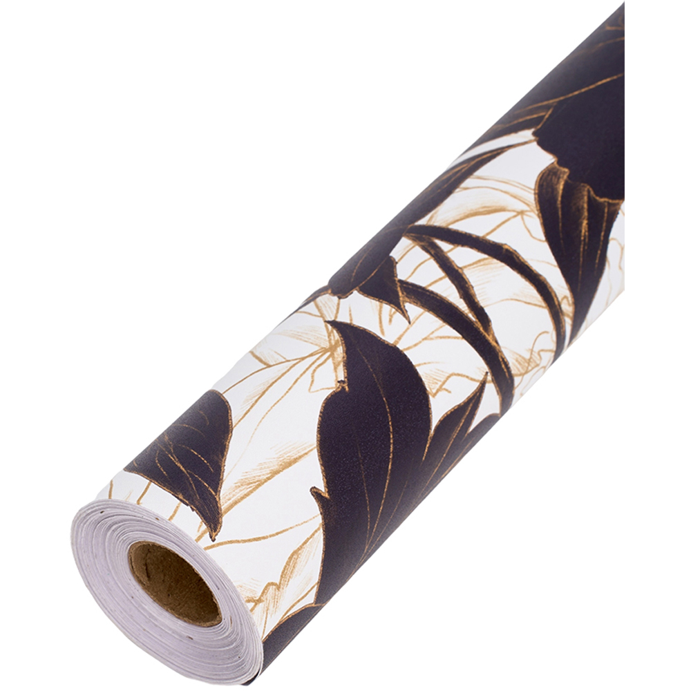 Living and Home Floral Pattern Black and Gold Peel and Stick Wallpaper Image 4