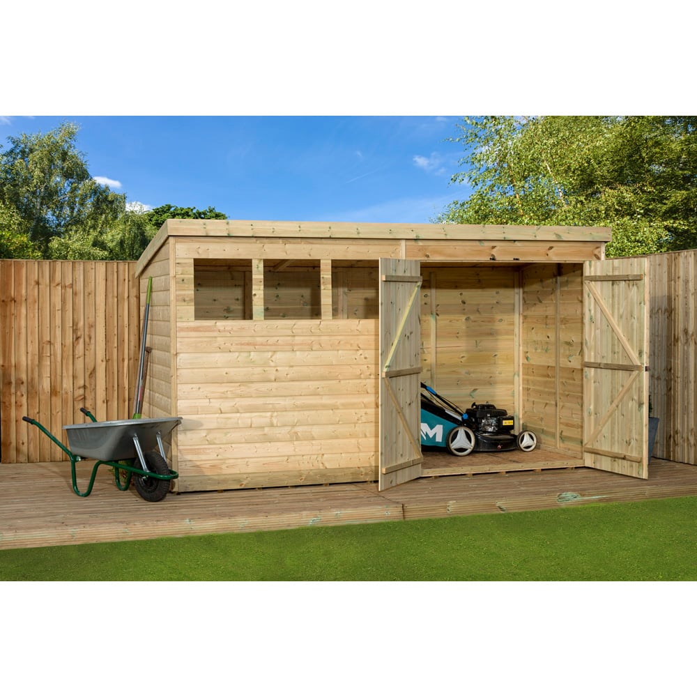 Empire Sheds 4000 14 x 7ft Double Door Tongue and Groove Wooden Pent Garden Shed Image 3