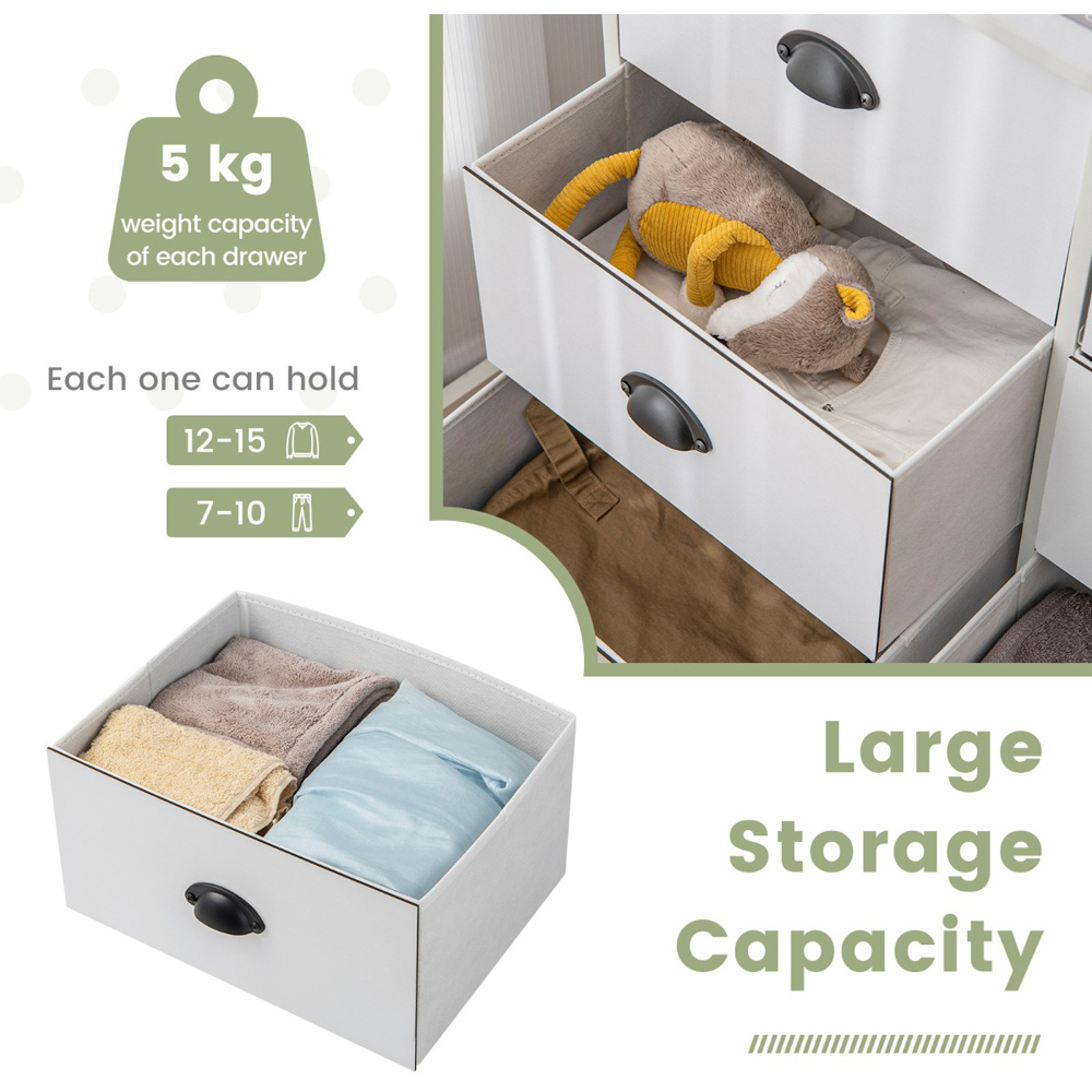 Costway 6 Drawer Rustic White Chest of Drawers Image 5