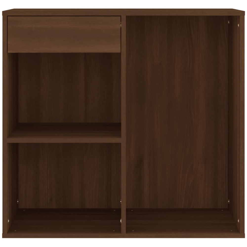 vidaXL Brown Oak Single Drawer 3 Open Shelf Cosmetic Storage Cabinet Image 3
