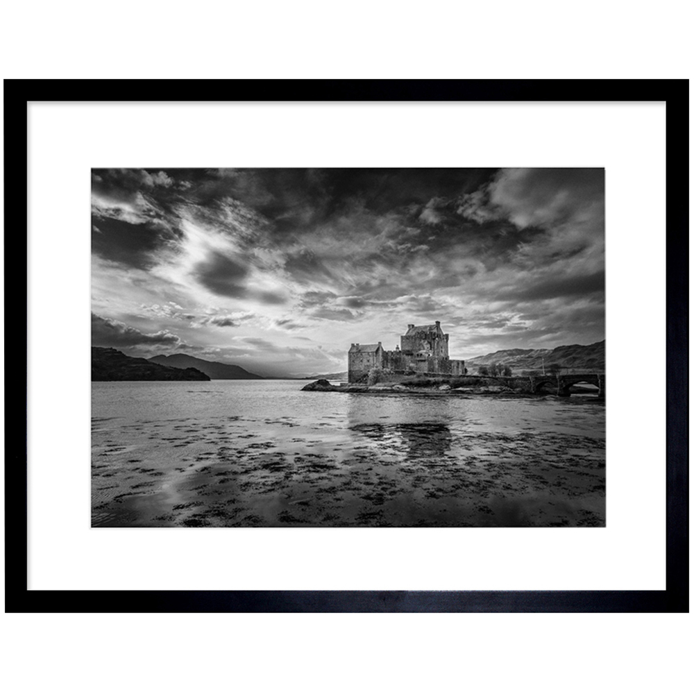 Wee Blue Coo Eilean Donan Castle Scottish Landscape Photo Framed Wall Art Print 30 x 41cm Image 1