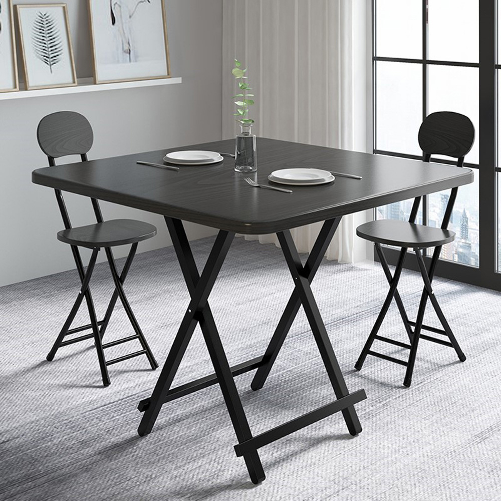 Living and Home Black Foldable Dining Table Image 7
