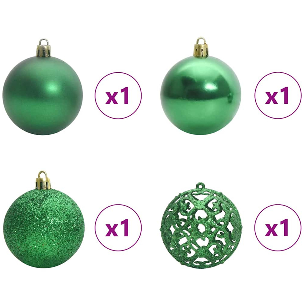 vidaXL Pre-Lit Warm White LED Multicolour Baubles White Artificial Christmas Tree with Stand 5ft Image 6