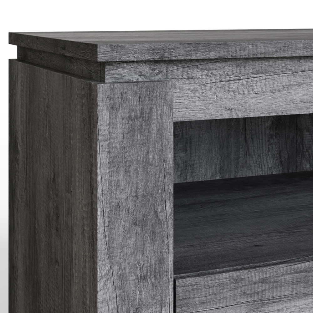 GFW Canyon 2 Drawer Single Open Shelf Charcoal Grey TV Unit Image 4