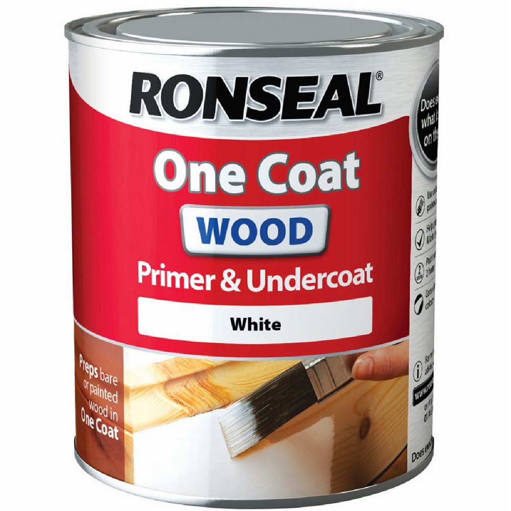 Ronseal One Coat White Wood Primer and Undercoat 750ml Image 2