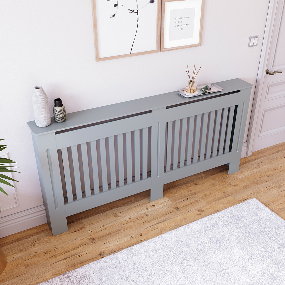 Vida Designs Chelsea Olive Grey Radiator Cover Extra Large Image 4