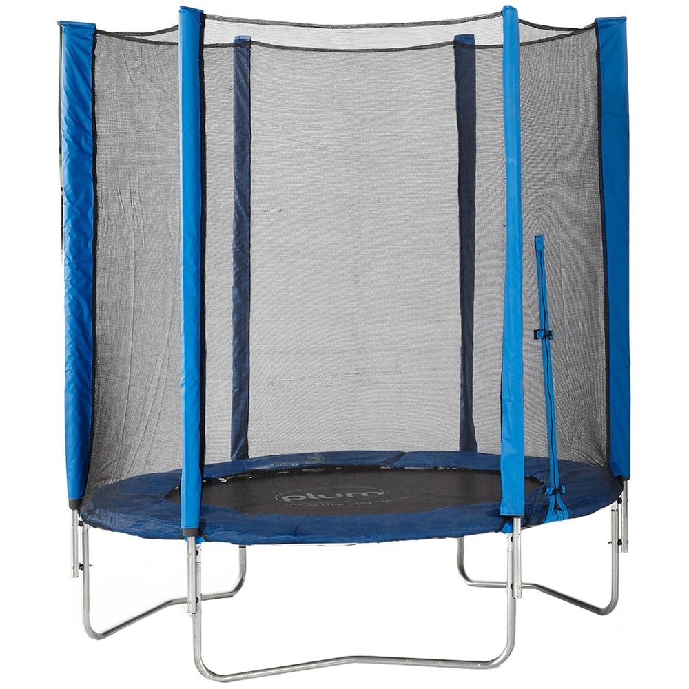 Plum Play 6ft Blue Junior Trampoline with Safety Enclosure Net Image 1