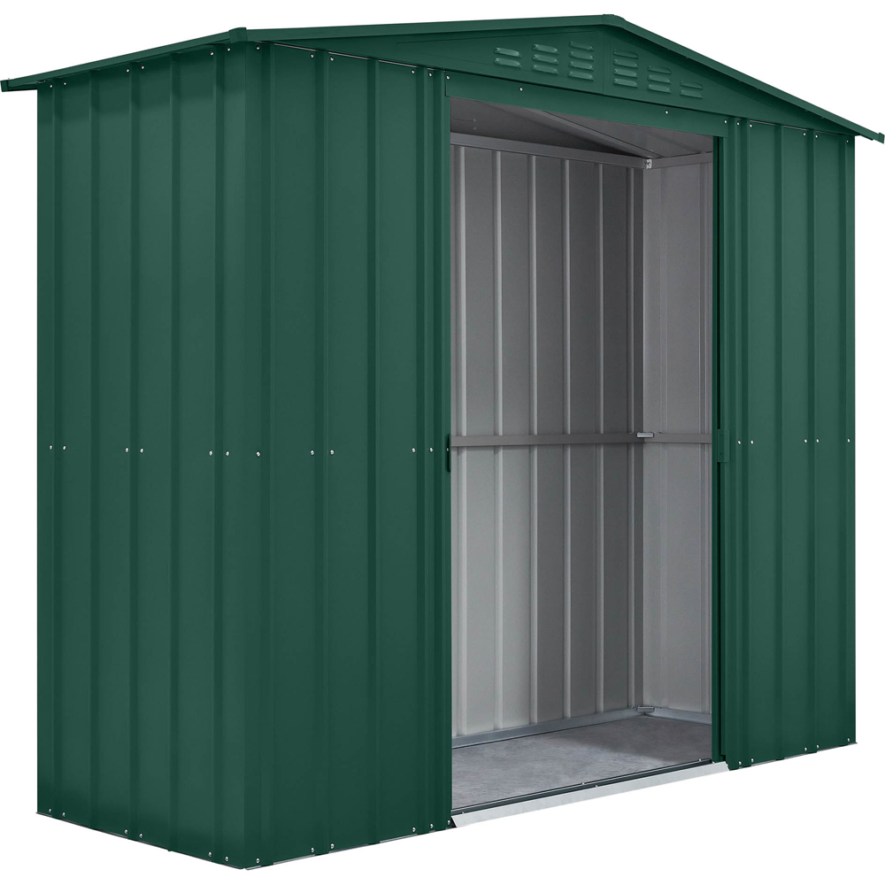 Globel 8 x 3ft 2 Door Green Metal Apex Garden Shed Image 2