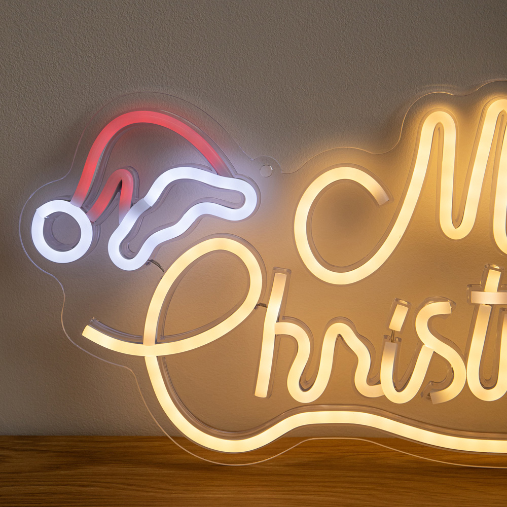 Samuel Alexander Multicolour LED Light-Up Neon Merry Christmas Decoration 43cm Image 2