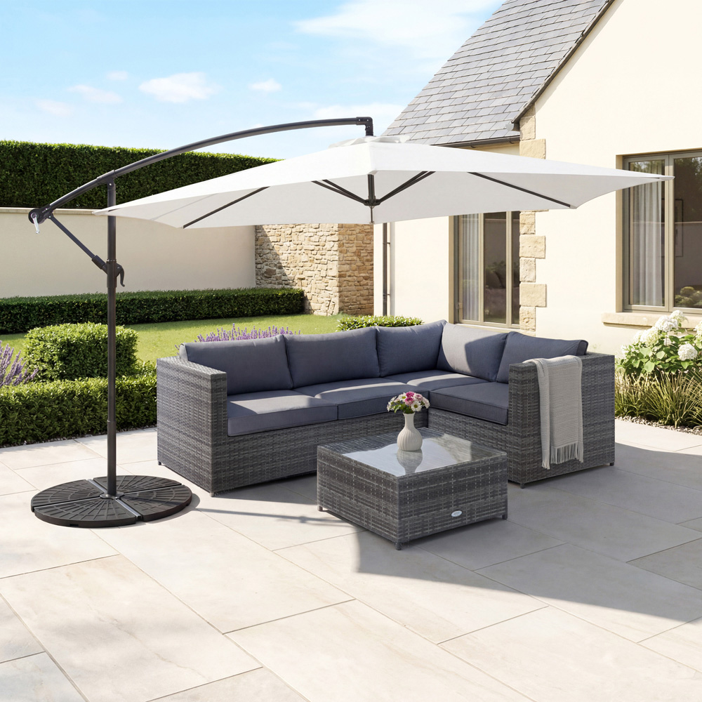 Charles Bentley 4 Seater Grey Rattan Corner Sofa Lounge Set Image 5