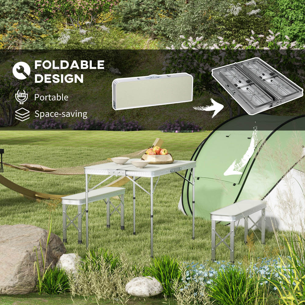 Outsunny 4 Seater Aluminium Foldable Camping Picnic Table Set Image 4