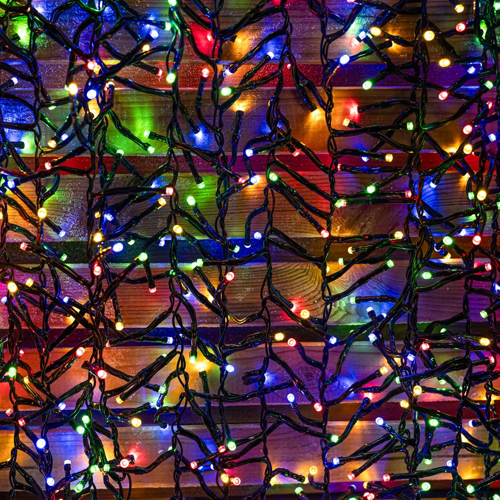 The Christmas Centre 360 Multicoloured LED Multifunction Green Cable Cluster Light 5.4m Image 5