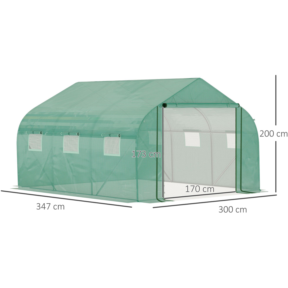 Outsunny Green 11.5 x 10ft Walk In Polytunnel Greenhouse Image 8
