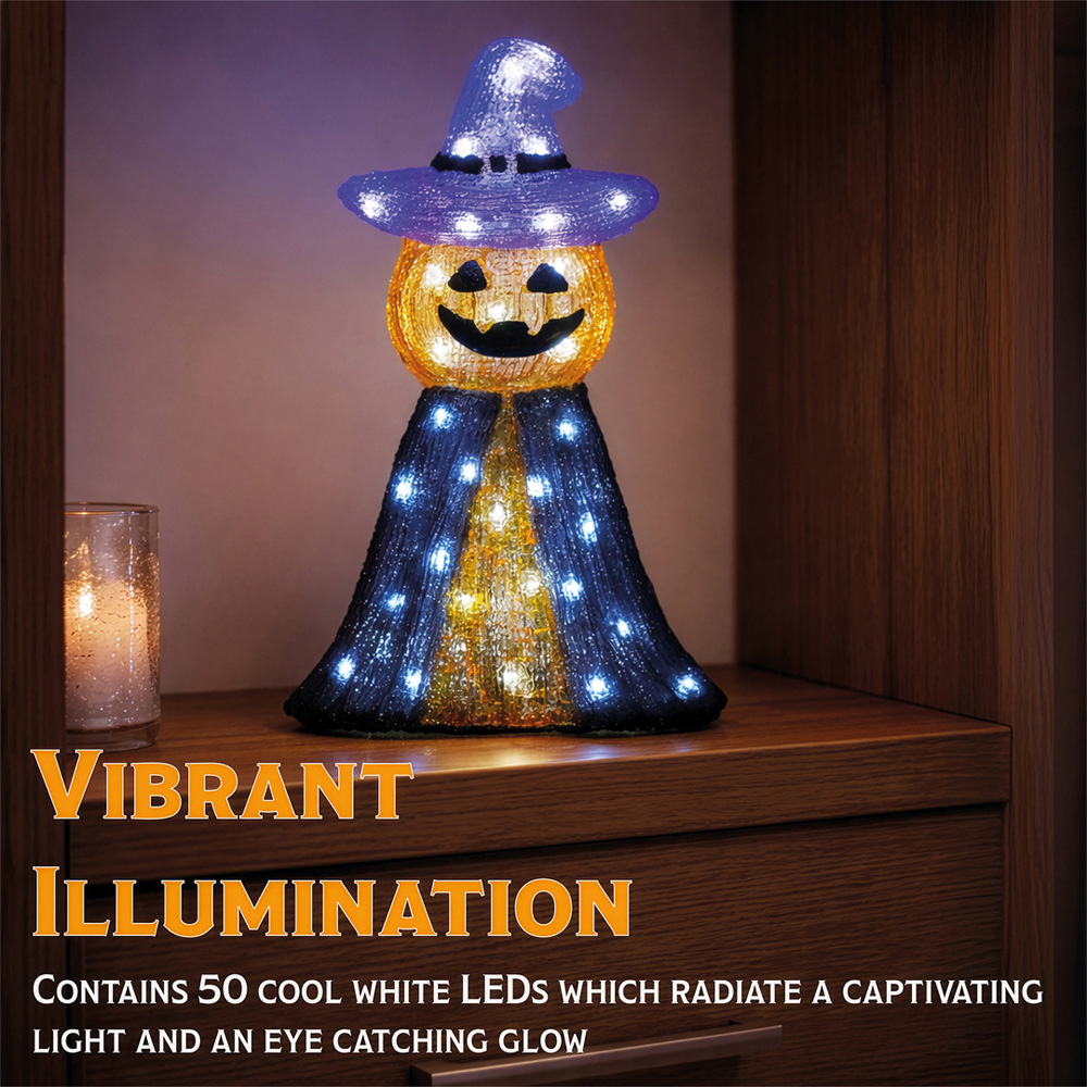 FXLab 50 White LED Pumpkin and Ghost Halloween Decoration 24 x 12 x 36cm Image 5