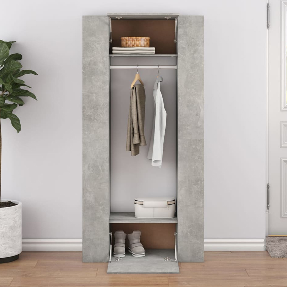 vidaXL Concrete Grey Hallway Cabinet Set of 2 Image 1