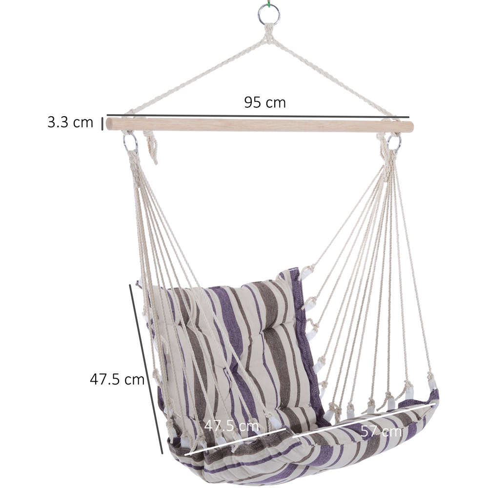 Outsunny Brown Wooden Hanging Hammock Image 7
