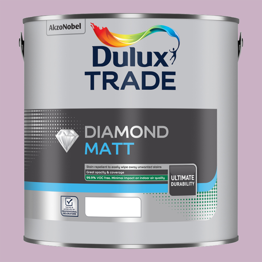Dulux Trade Lilac Rose Walls and Ceilings Diamond Matt Paint 5L Image 2