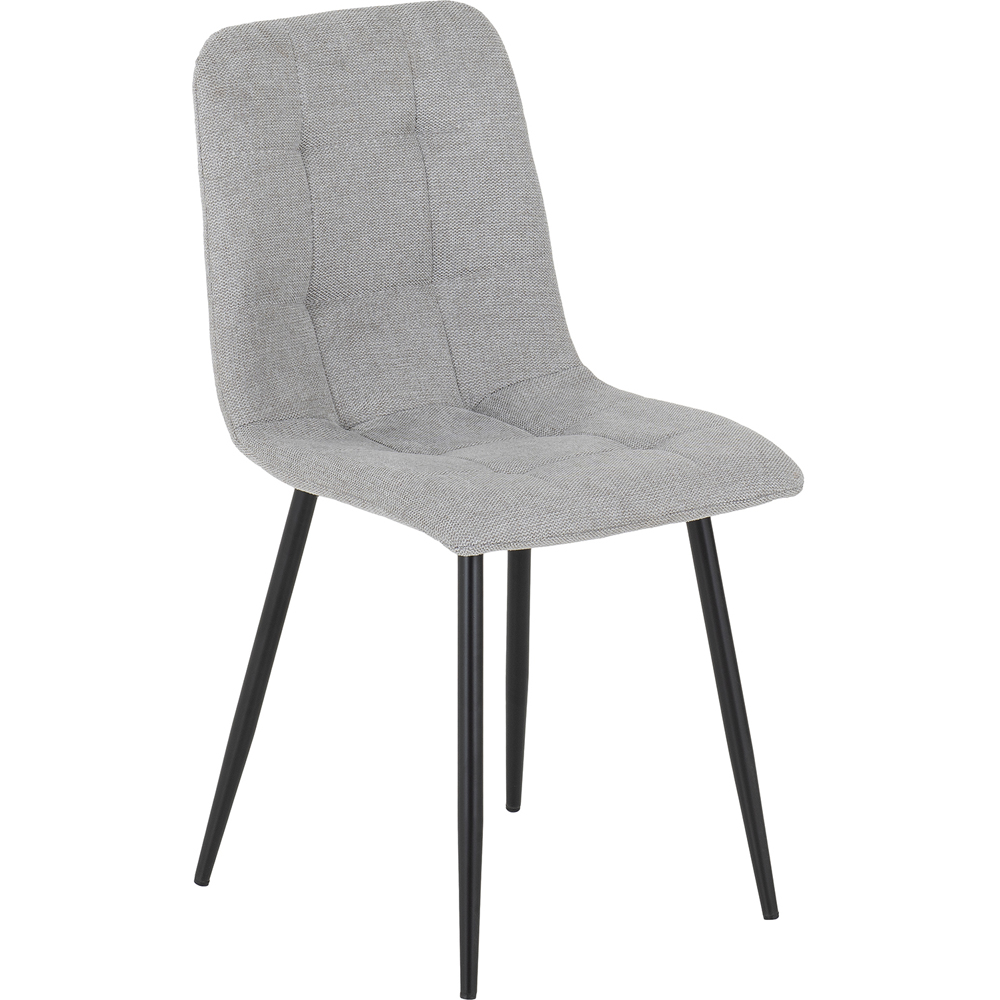 Seconique Fenton Set of 2 Light Grey Fabric Dining Chair Image 6