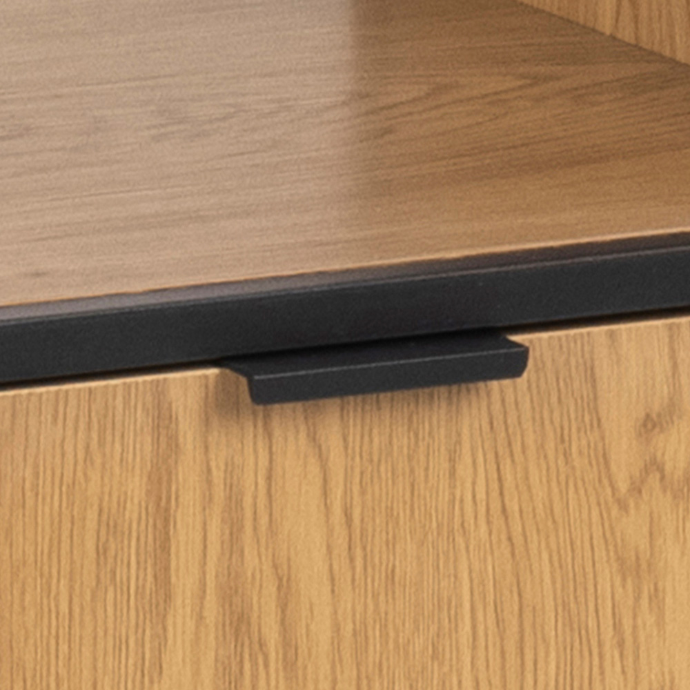 Florence Swindon 2 Door 3 Drawer 4 Shelf Oak and Black Bookcase Image 9