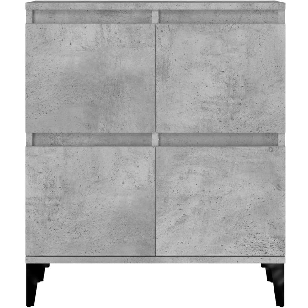vidaXL 4 Door Concrete Grey Wooden Sideboard Set of 3 Image 6