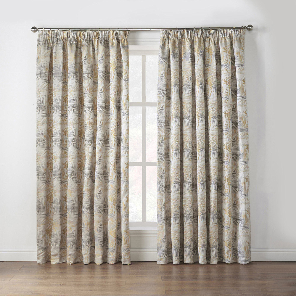 Alan Symonds Fiji Ochre Pencil Pleated Curtains 228 x 274cm Image 5