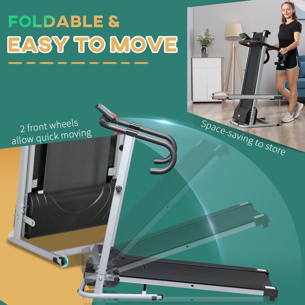 HOMCOM Unisex Foldable Electric Treadmill with LCD Monitor Image 5