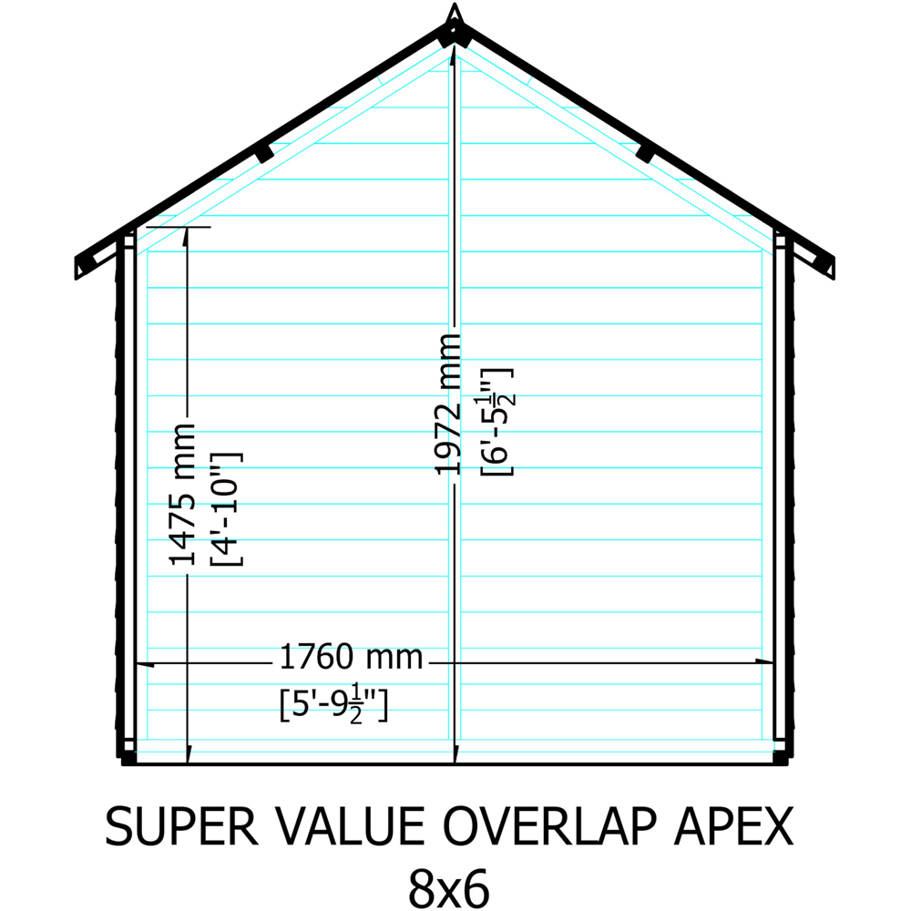 Shire Super Value 8 x 6ft Overlap Apex Garden Shed Image 8