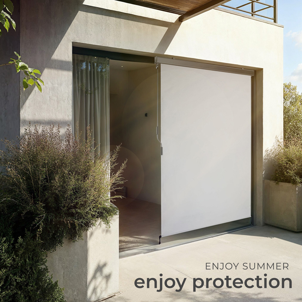 tectake Eloise Light Grey Vertical Awning with 2 Wall Brackets 1.2 x 2.5m Image 7