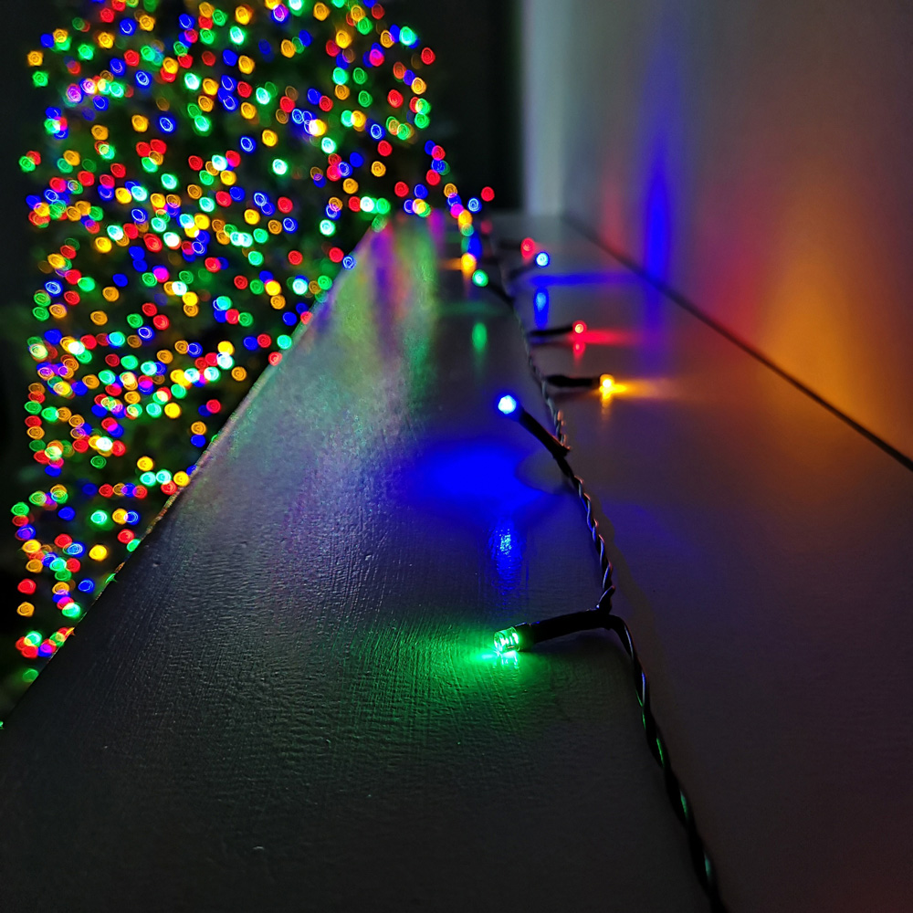 Premier TimeLights 600 Multicolour LED Multi-Function Green Cable String Light 60m Image 1