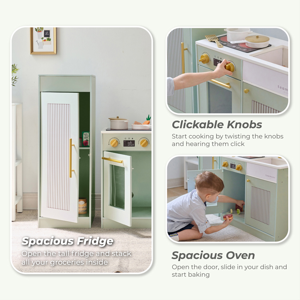 Teamson Kids Little Chef Chester Green Sleek Play Kitchen Image 7