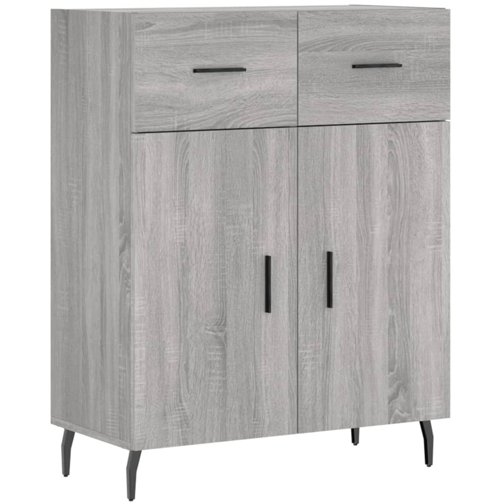 vidaXL 4 Door 2 Drawer Grey Sonoma Highboard Image 7