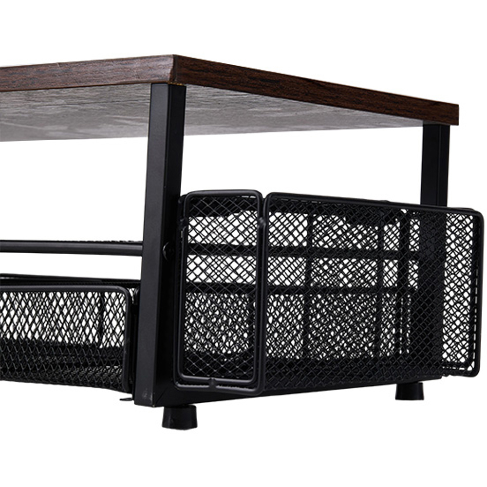 Living and Home Single Drawer 2 Shelf Dark Brown and Black Printer Stand Image 5