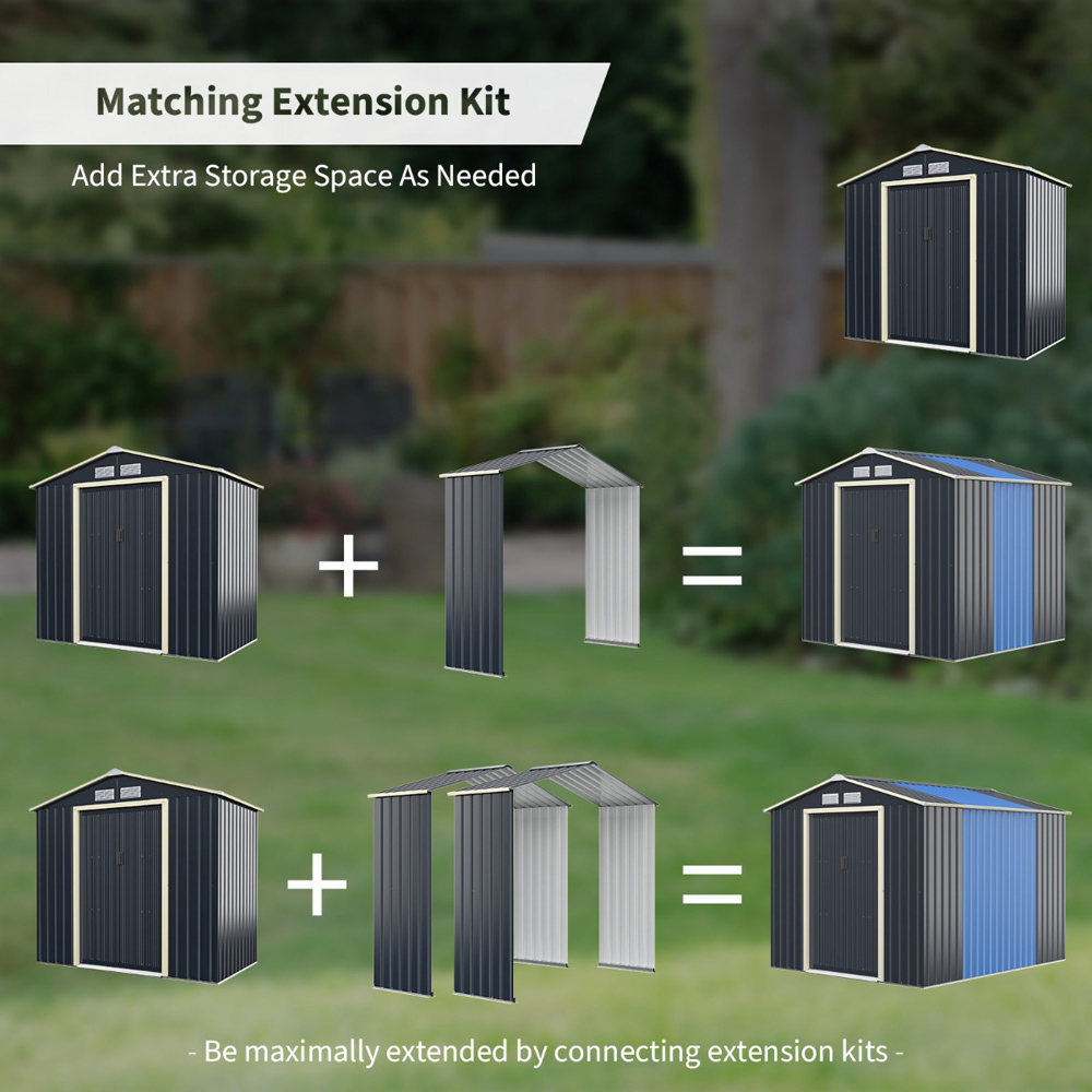 Costway Outdoor Storage Shed Extension Kit 195cm Image 3