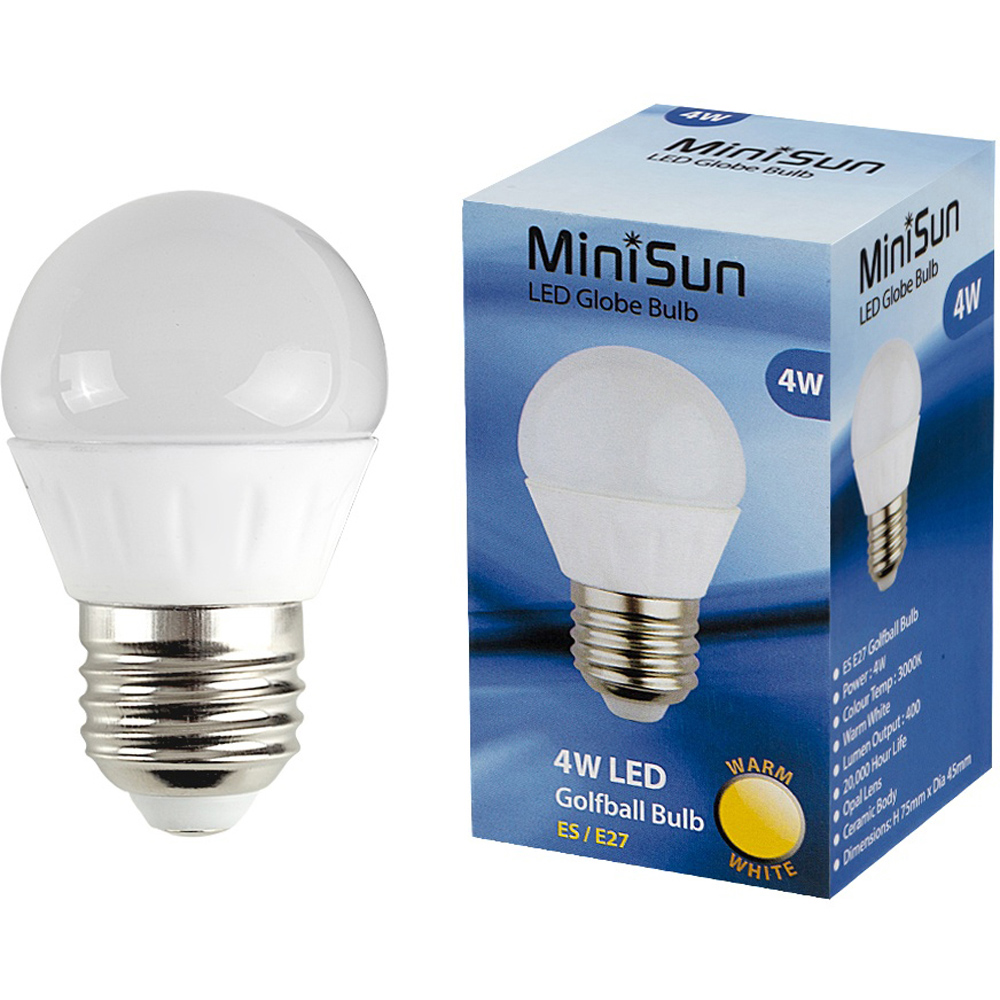 ValueLights 4 Pack E14 LED 4W Warm White Golfball Light Bulb Image 3
