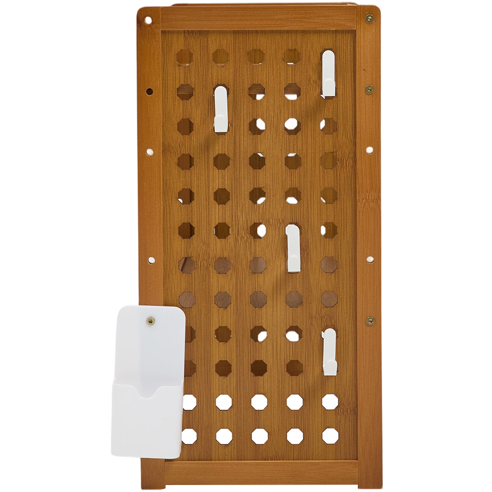 Living and Home 2 Shelf Natural Bamboo Wide Desktop Storage Rack Image 3