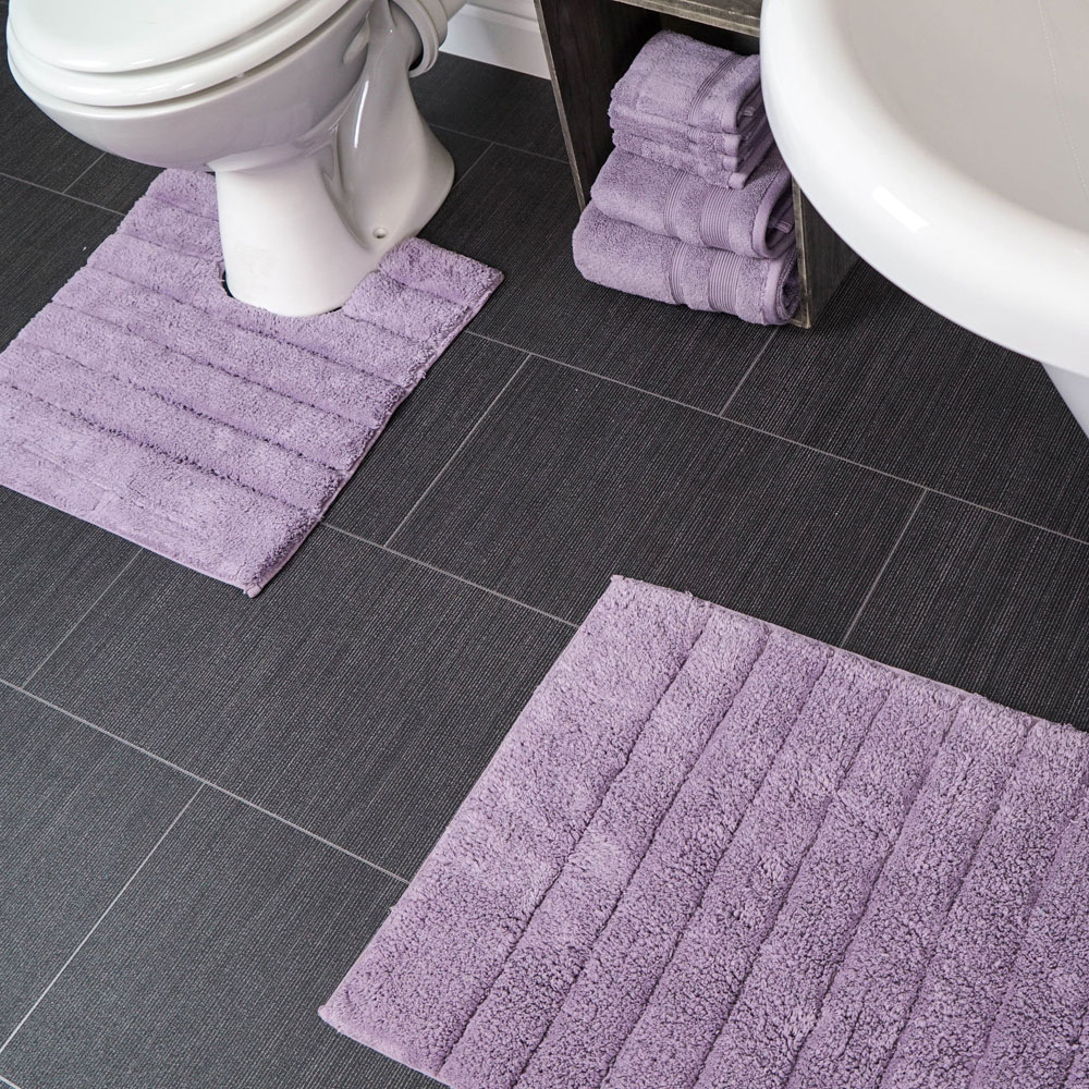 Allure Bath Fashions Heather Ribbed Bath Mat and Pedestal Mat Set 2 Piece Image 2