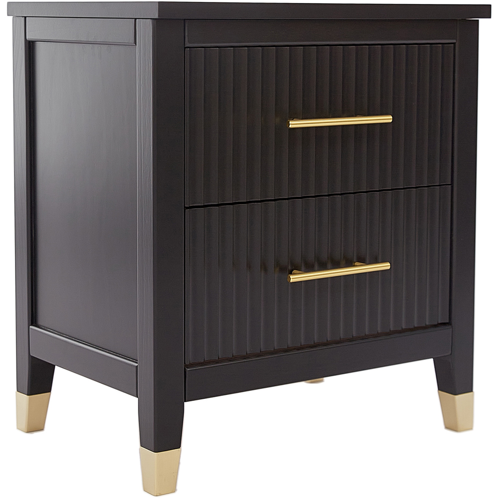 Biasi 2 Drawers Black Bedside Table Image 2