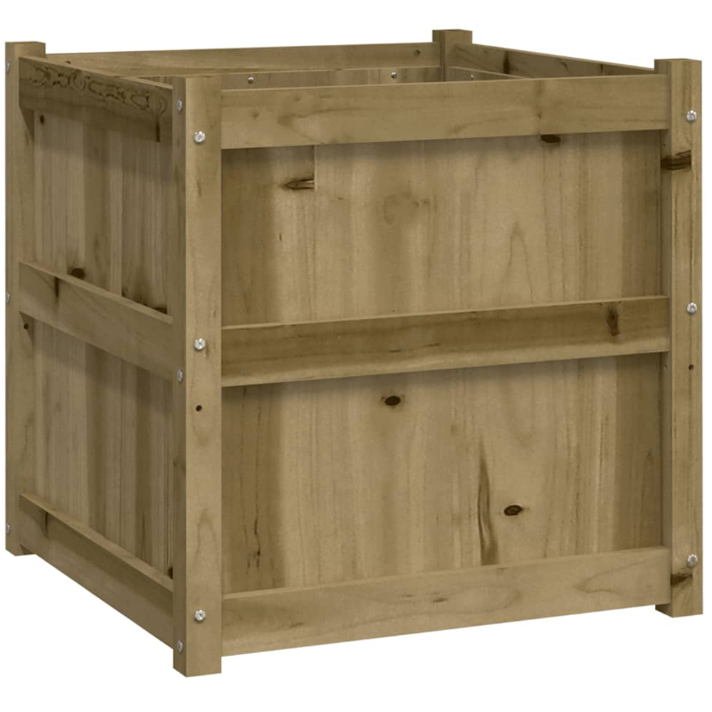 vidaXL Natural Impregnated Pine Wood Garden Planter 60 x 60 x 60cm 2 Pack Image 7