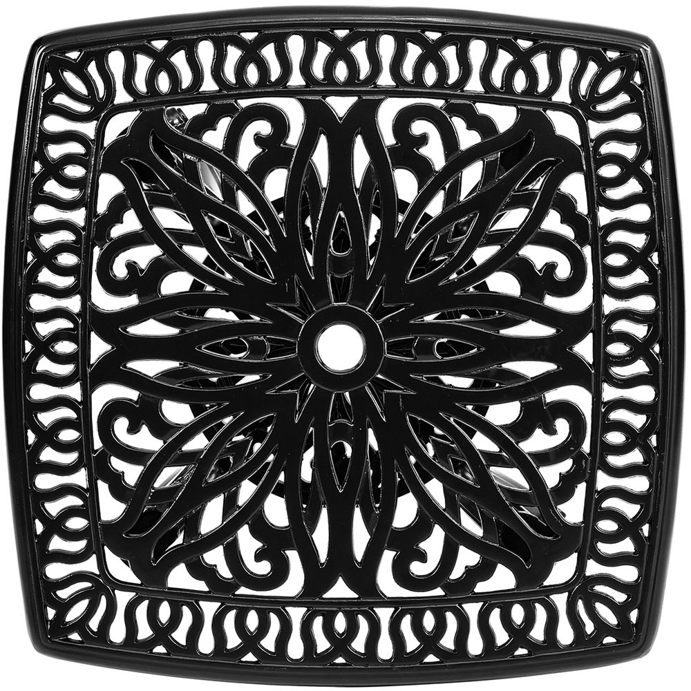 Living and Home Cast Aluminium Square Bistro Table Black Image 6