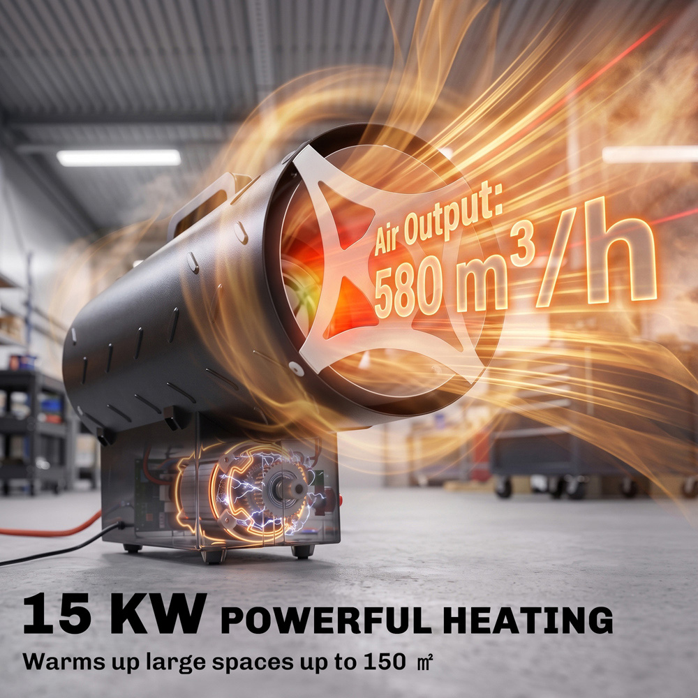 Outsunny Black Portable Industrial Propane Space Heater 51000BTU 15000W Image 4