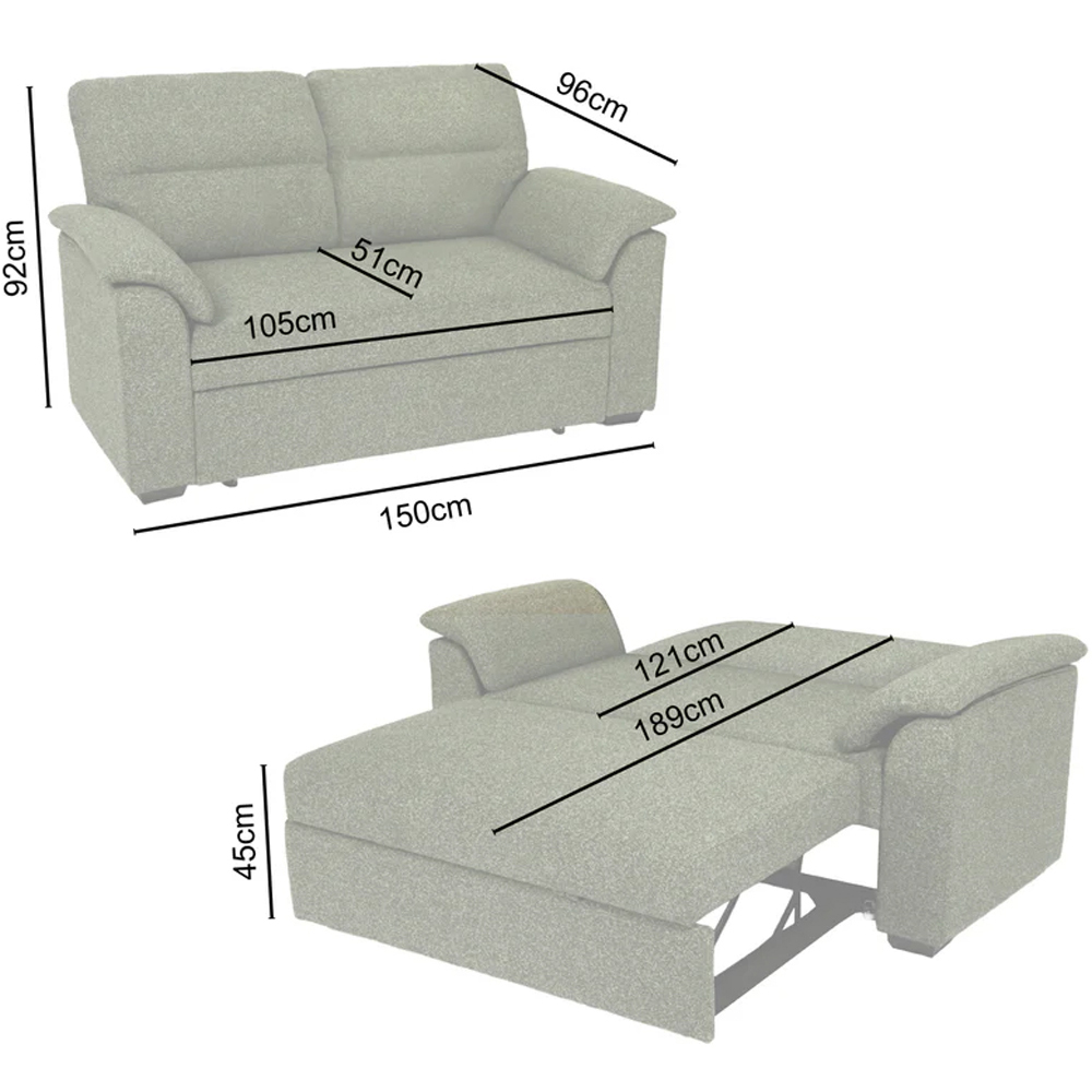 HGD Tivoli 2 Seater Luxury Boucle Green Pull out Sofa Bed Image 9