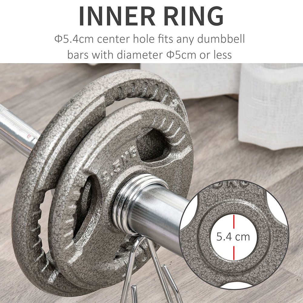 HOMCOM Olympic Barbell Weight Plate 4 Pack Image 6