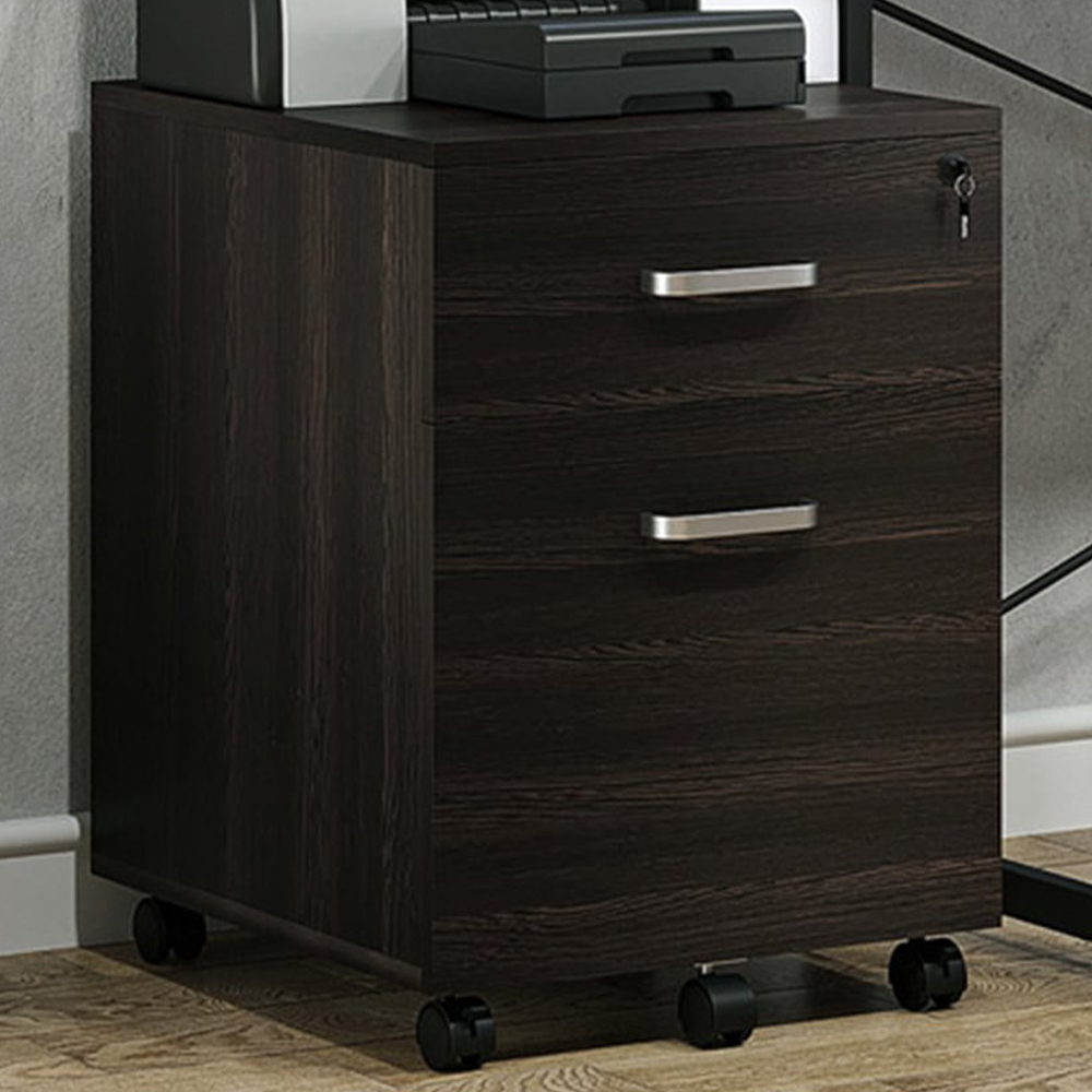 Vinsetto Black 2-Drawer Filing Cabinet Image 1