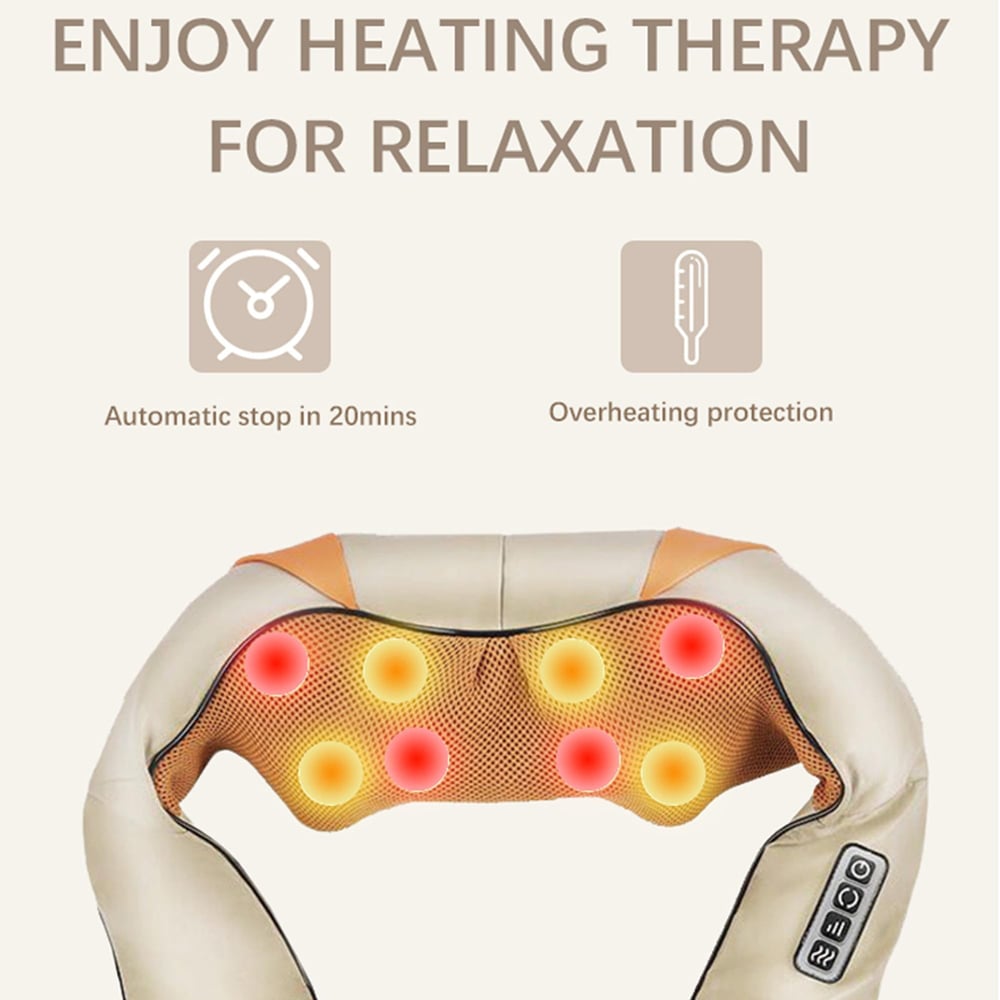 Alivio Shiatsu Orange Heated Back and Neck Massager with Heat Deep Tissue Image 4
