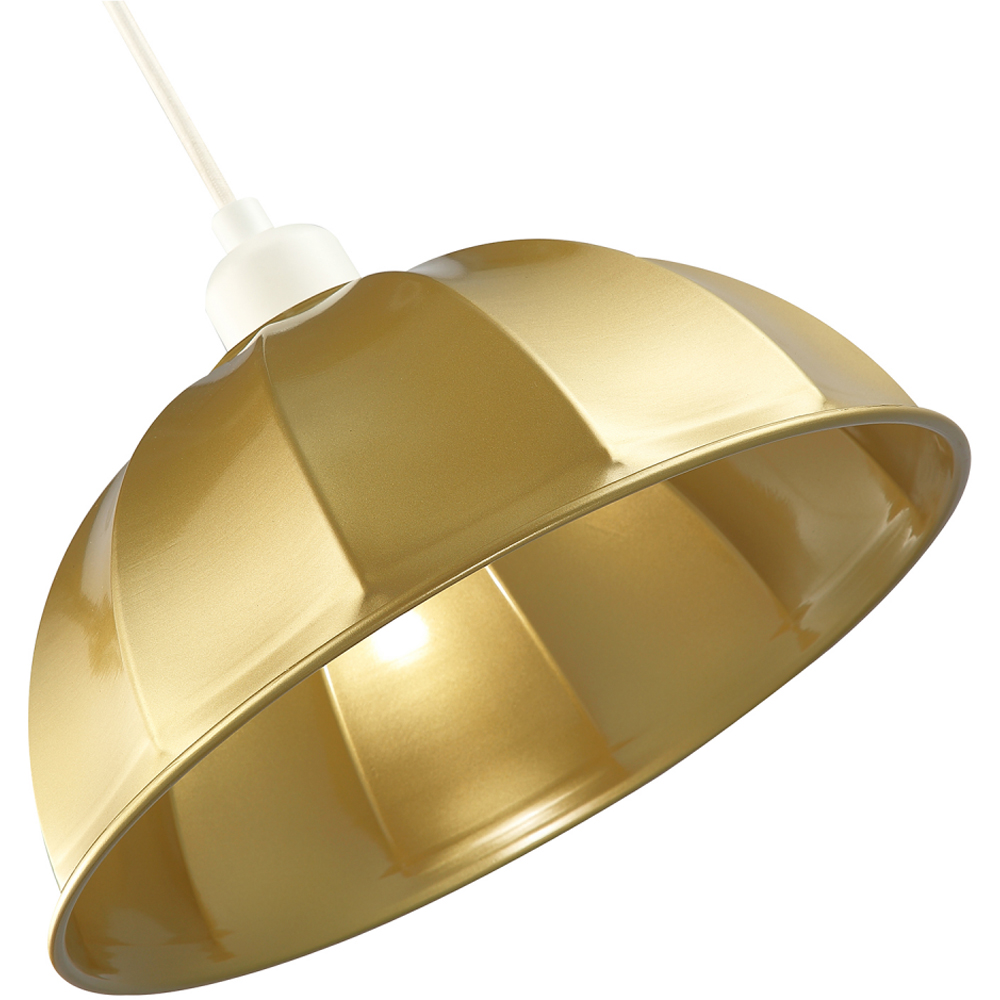Happy Homewares Satin Gold Domed Shape and Outer Trim Lip Pendant Shade Image 5