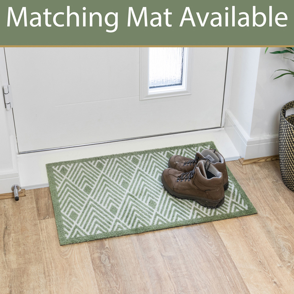JVL Mega Green Geo Latex Backed Door Runner 57 x 150cm Image 7