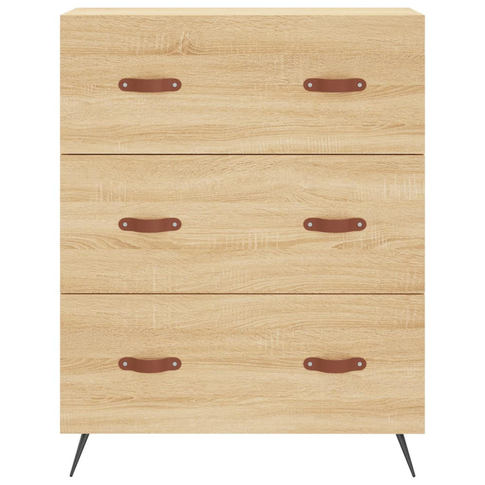 vidaXL 2 Glass Door 3 Drawer Sonoma Oak Highboard Image 8